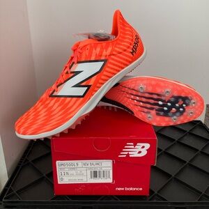 New Balance Bright Orange Athletic Spikes Fuel Cell MD500 men size 11.5 NIB
